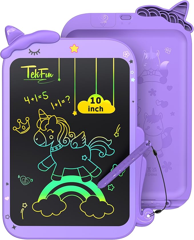 TEKFUN Toddler Boy Toys, LCD Writing Tablet for Kids, Doodle Board Dinosaur Toys, Travel Essentials Toys for 3 4 5 6 7 Year Old Boys Girls, Easter Birthday Christmas Gifts (10inch Purple)