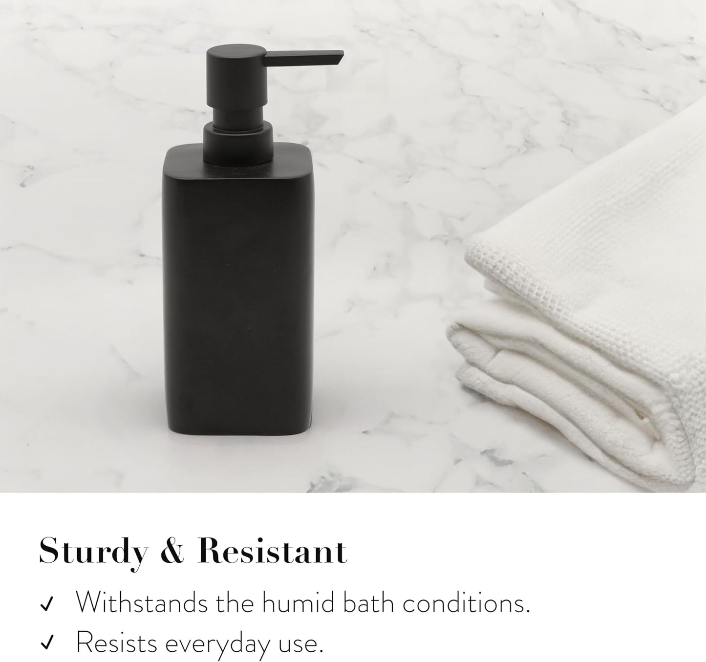 ZCCZ Matte Black Bathroom Accessory Sets, 4 Pieces Bathroom Accessories Complete Set Vanity Countertop Accessory Set, Includes Lotion Dispenser Soap Pump, Tumbler, Toothbrush Holder and Tray