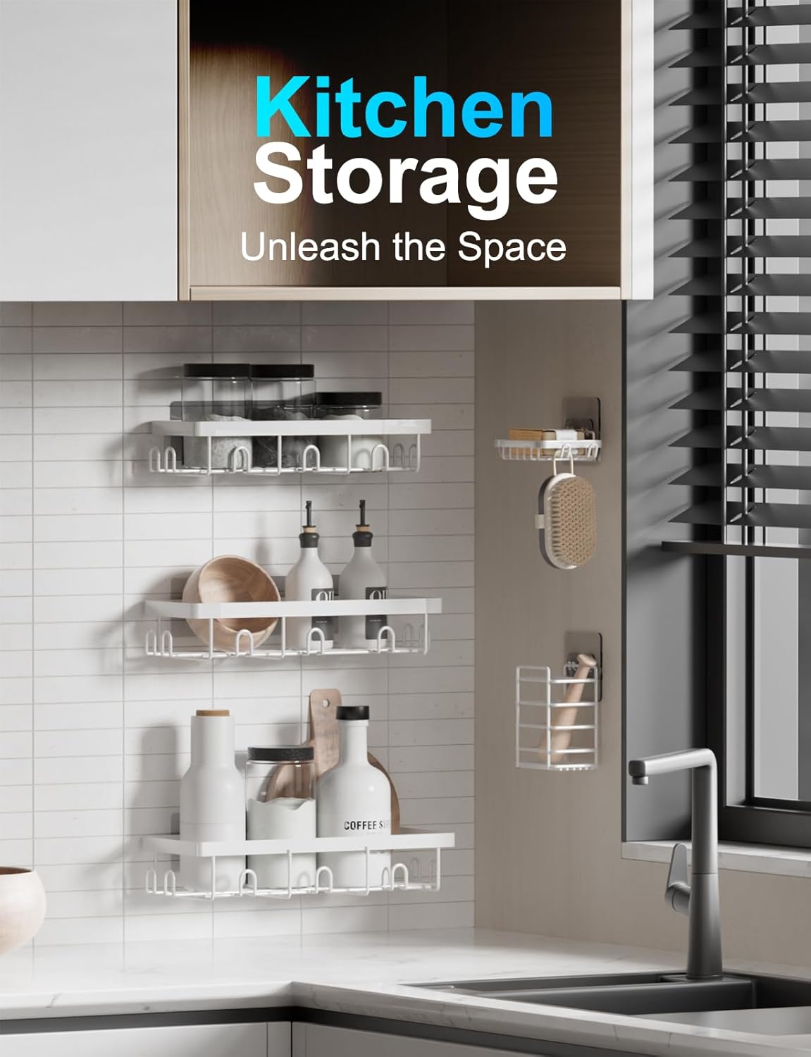 GVY Shower Caddy 5 Pack, Adhesive Shower Organizer Bathroom Shelves,Rustproof Bathroom Organizers and Storage for Home Decor, No Drilling Shower Shelves for Apartment Essentials