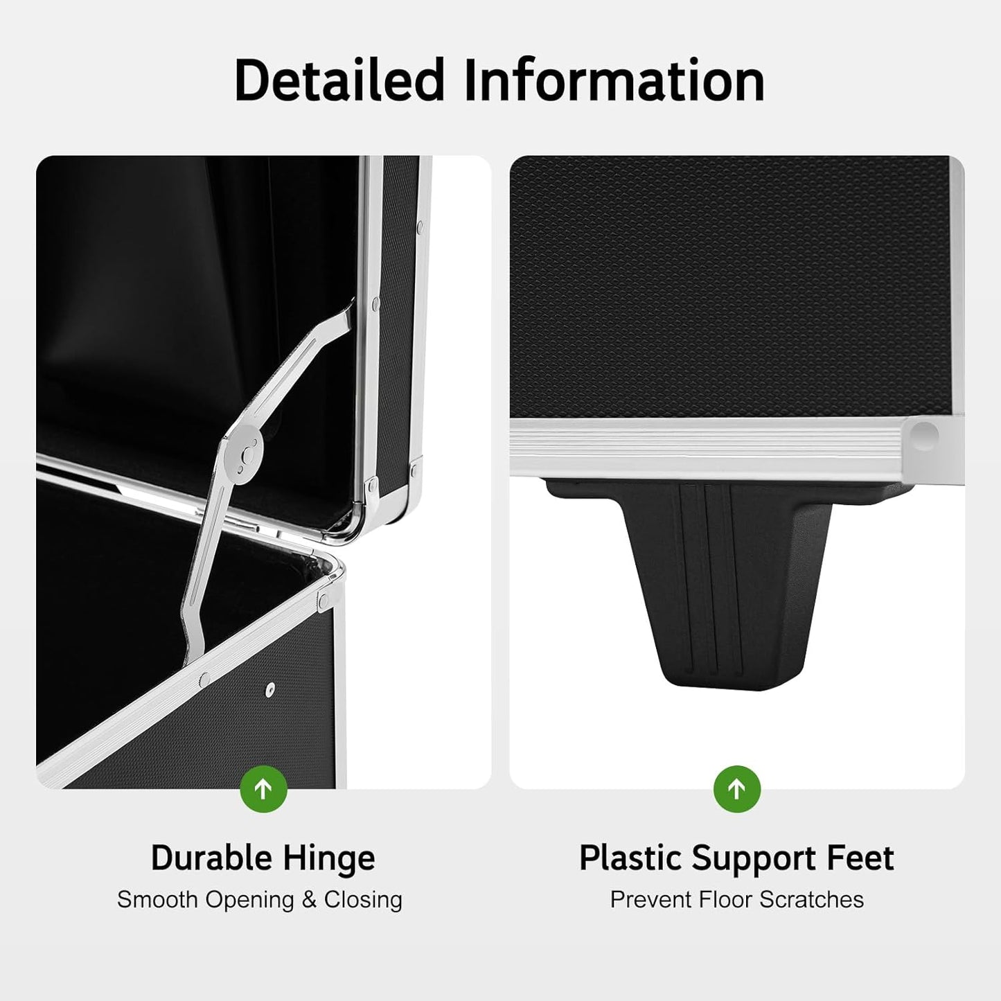 Rolling Cart for Teachers, Rolling File Cart with Hanging Folders, Portable File Box with Handle, Aluminum Alloy, Passcode Lock, Black