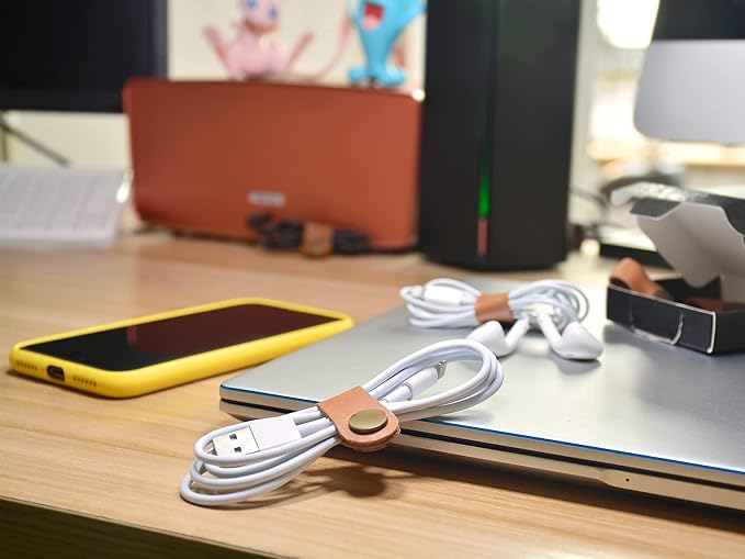 CAILLU Cord Organizer,Cord Keeper,Cable Organizer USB Holder,Cable Management,Cable Straps,Earbud case,wrap Headset Winder,Phone Earphone Clips Ties Stocking Stuffers for Men Gifts