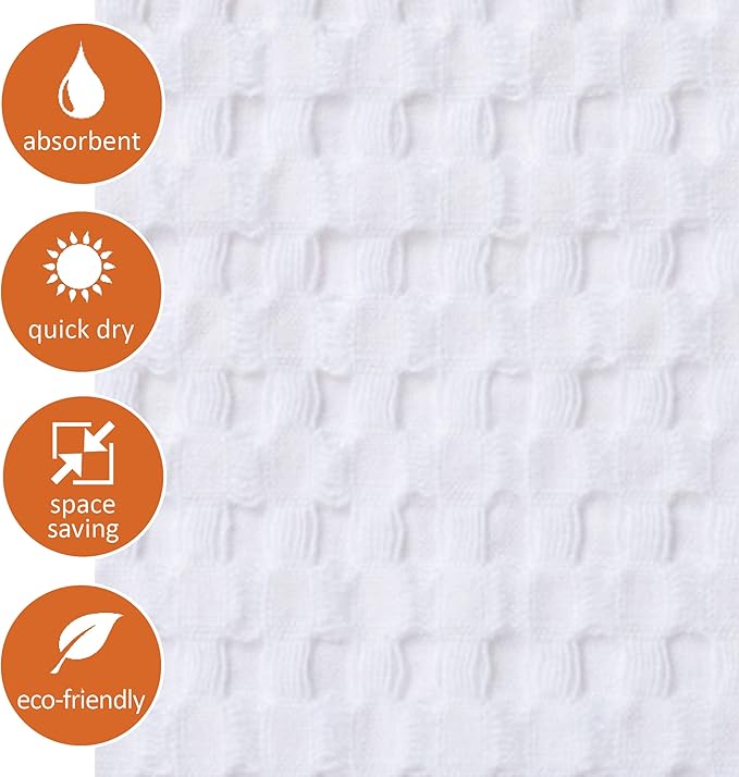 GILDEN TREE Bathroom Mat Absorbent Cotton Quick Dry for Shower, Bath & Bathtub Washable Thin, Modern Style (White)