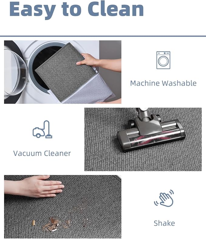 PADOOR Non-Slip Bath-Mats for Bathroom, Rubber-Backing Braided Absorbent Bathroom Mat Machine Washable Thin Bathroom Rugs Fit Under Door Quick Dry Bath Rugs for Floor, 24''x35'' Grey