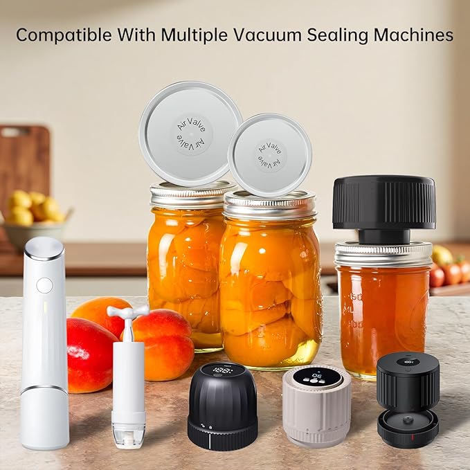 Mason Jar Lids 48 Pack: 24 Wide Mouth + 24 Regular Mouth Canning Lids, Vacuum Seal Food-Grade Canning Supplies Compatible with Electric Vacuum Sealers