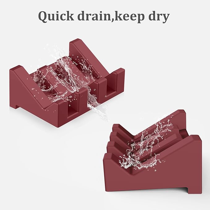 Silicone Soap Dish - Extended Self Draining Holder for Shower, Bathroom, Bathtub - 1 Pack With Drainage to Keep Bar Soap Dry and Clean