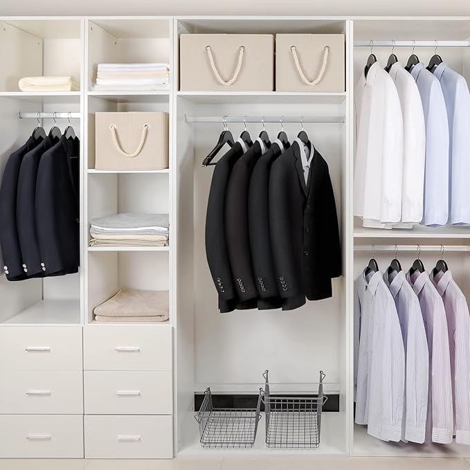 TOPIA HANGER Wooden Coat Hangers 30 Pack, Black Wood Suit Hangers with Non Slip Pants Bar, 360° Swivel Hook and Shoulder Notches for Camisole, Jacket, Pants, Smooth Finish Clothes Hangers -CT34B30