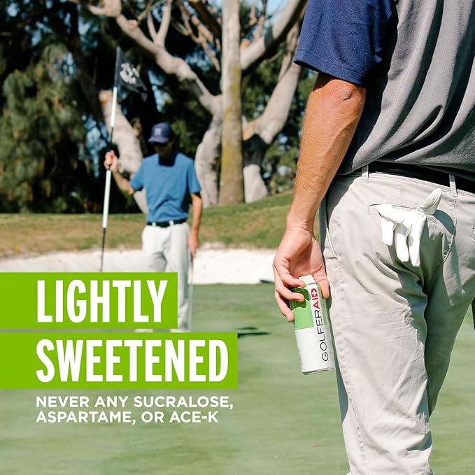 GOLFERAID Performance Blend, Up Your Golf Game, No Caffeine, Glucosamine, Turmeric, MSM, CoQ10, B-Complex, BCAAs and Electrolytes, 40 Calories, 100% Clean, Paleo, Vegan, 12 Fl Oz (Pack of 12)