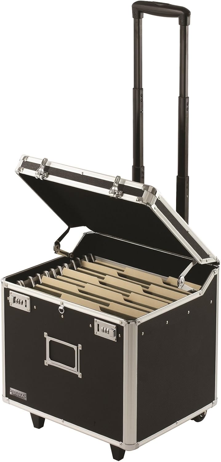 Vaultz Locking Mobile Business Case, Letter Size, 11 x 14.75 x 13.75 Inches, Black (VZ00348)