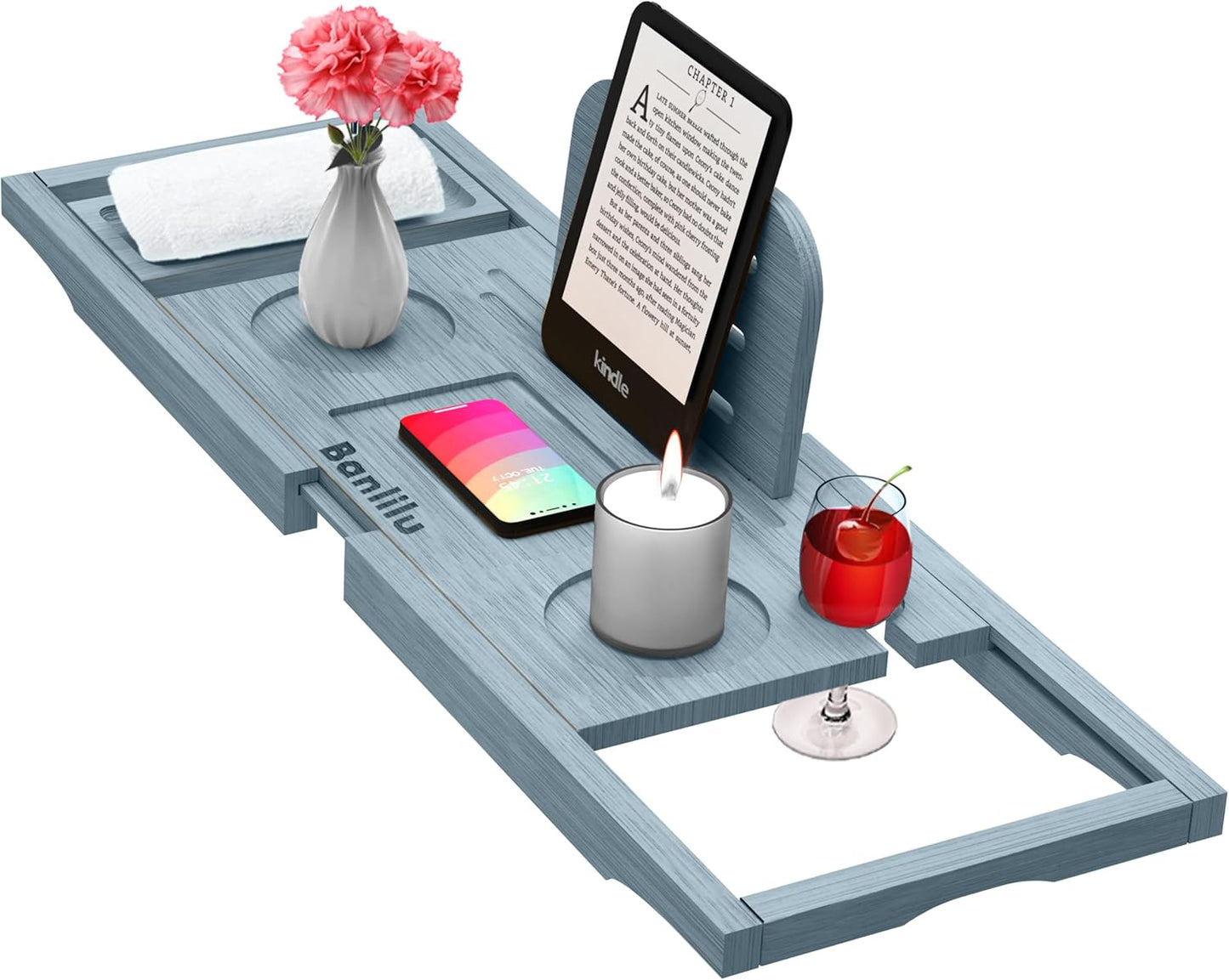 Premium Bathtub Caddy Tray - Bath Tray - Bath Tub Tray Table for Bathtub - Bath Caddy Tray for Bathtub, Expandable Size, Fits Most Bath Tubs