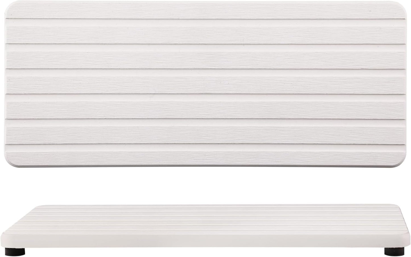 2 PCS Water Absorbent Diatomite Coasters (9.5" x 4"), Grooved Design, Water Absorbing Stone Used for Hand Soaps & Plants & toiletries in The Modern Home