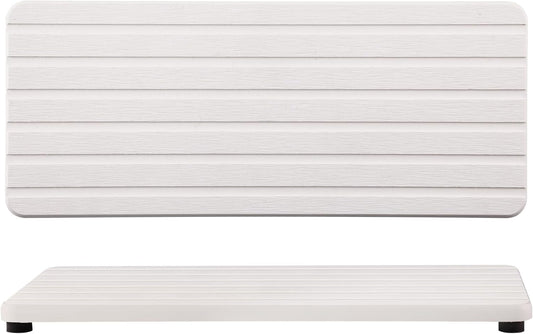 2 PCS Water Absorbent Diatomite Coasters (9.5" x 4"), Grooved Design, Water Absorbing Stone Used for Hand Soaps & Plants & toiletries in The Modern Home