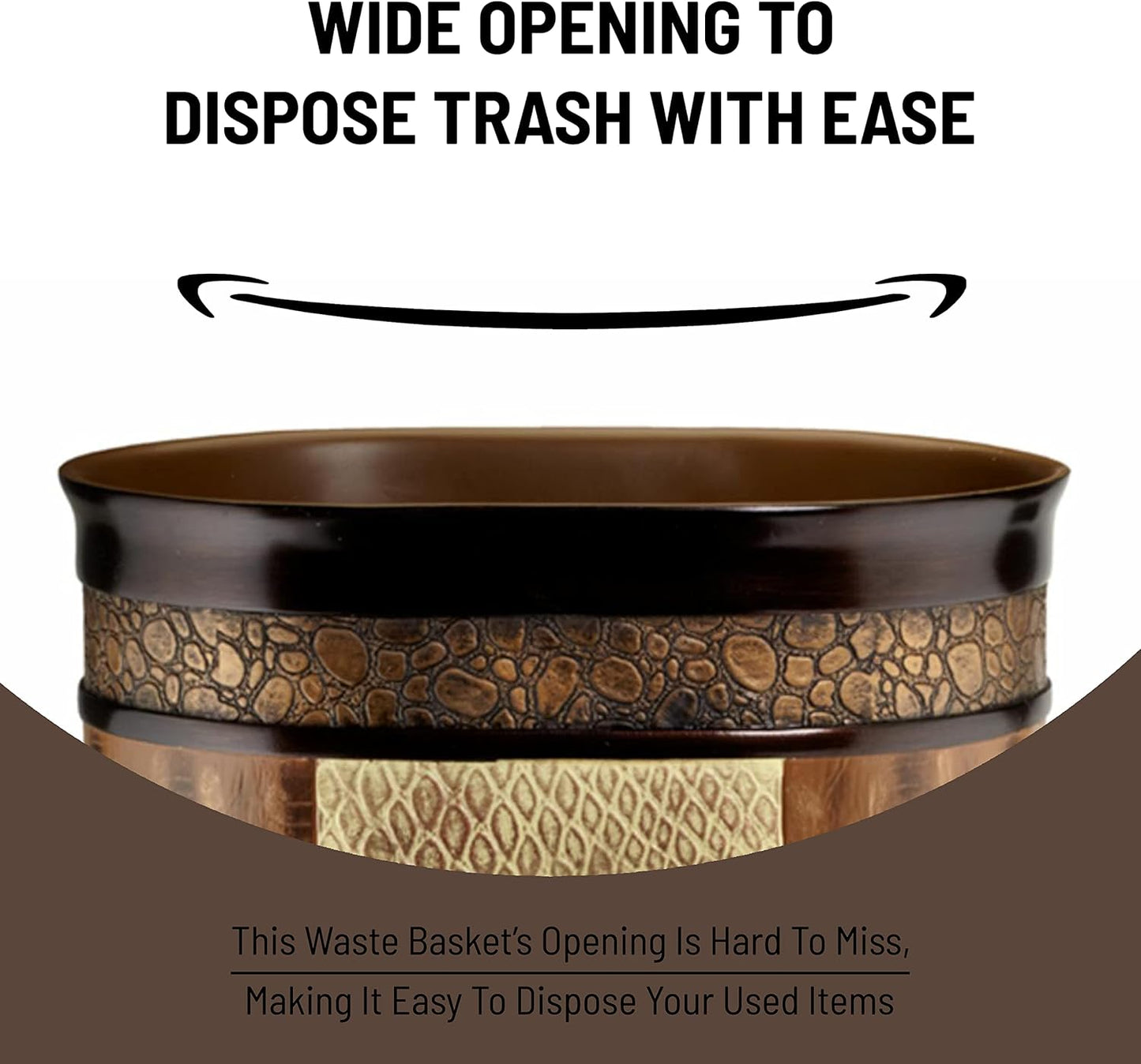 Zahari Home 2pc Zambia Animal Print Bath Accessories Set Waste Basket & Tissue Box Modern Classic Contemporary Decorative Beautiful Designs Bathroom Decor Set for Home Luxury Bath Set