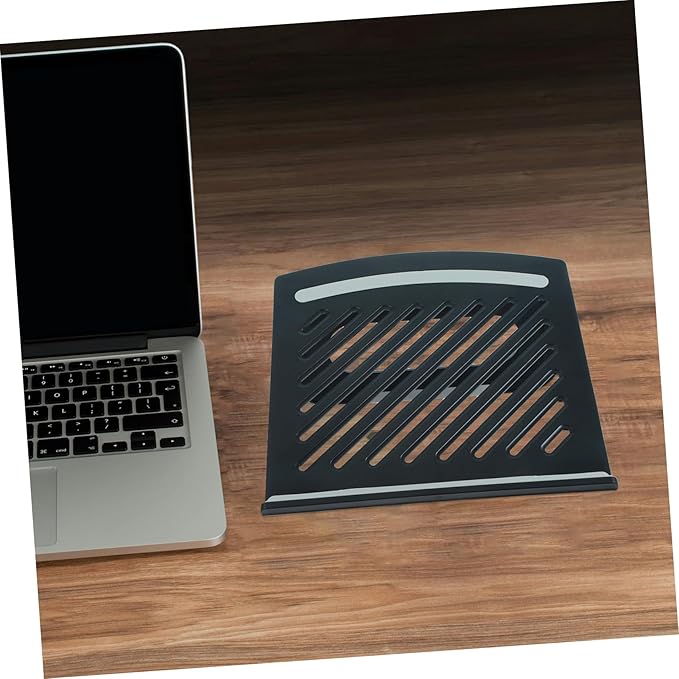 Adjustable Laptop Riser with Ventilated Panel Foldable Multi-Angle Ergonomic Computer Stand for Desk Use in Library Meeting Coffee Shop Height Adjustable Cooling Lapdesk Holder