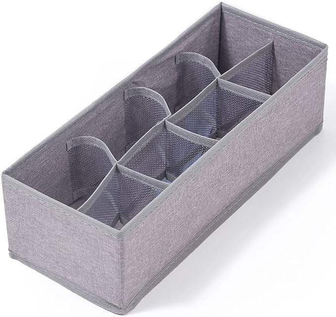 Qozary 3 Pack Sock Underwear Drawer Organizer Dividers, Collapsible Cabinet Closet Storage Boxes for Clothes, Socks, Lingerie, Underwear, Tie, Belt, Baby, Bedroom