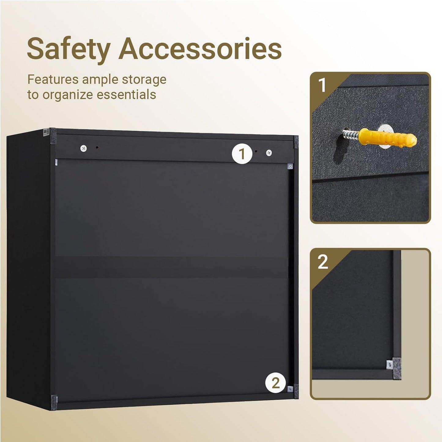 SoBuy Wall Cabinet Laundry Room Kitchen, Over Toilet Storage Cabinet, Medicine Cabinet with Shelf for Bathroom Garage Hallway Entryway, Black BZR200-SCH