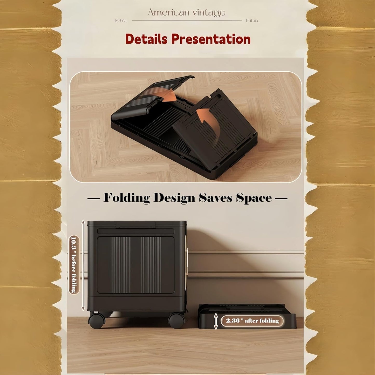 Holaki 156 QT Storage Bins with Lid, 4 Tiers Collapsible Plastic Storage Bins Storage Cabinet Box with Wheels and Magnetic Door for Home Closet Organizers(Retro Black)