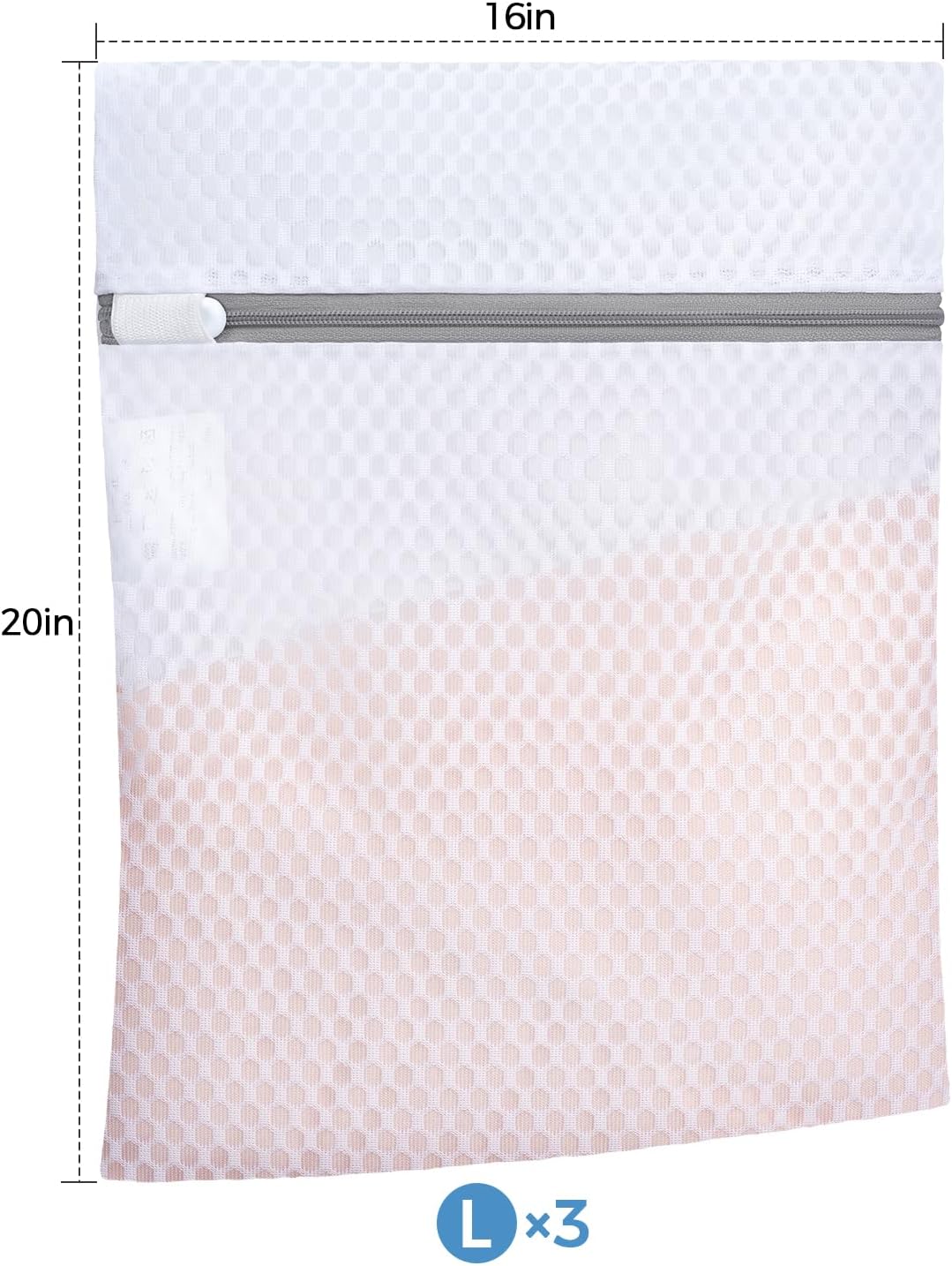 BAGAIL Laundry Bags Mesh Wash Bag for Intimates Lingerie and Delicates,3Pcs(Honeycomb,3L)