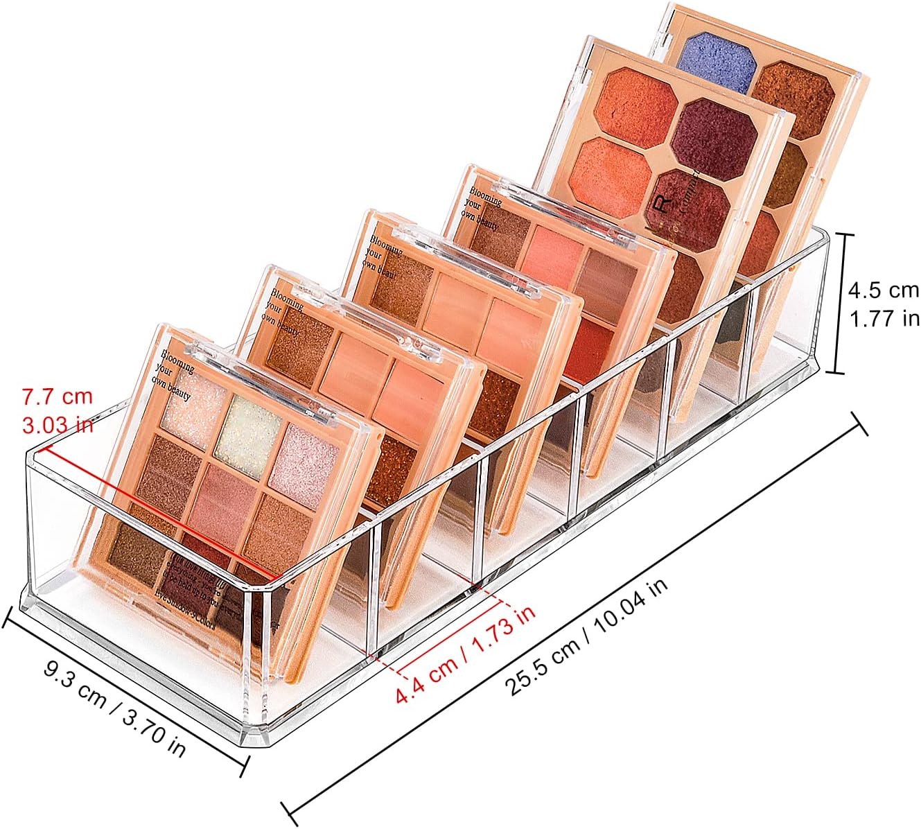 JessLab Acrylic Organizers, Bathroom Organizer for Drawer, Cosmetic Display Cases for Vanity, Countertop, Desk, Kitchen, and Makeup Storage, 6-Section