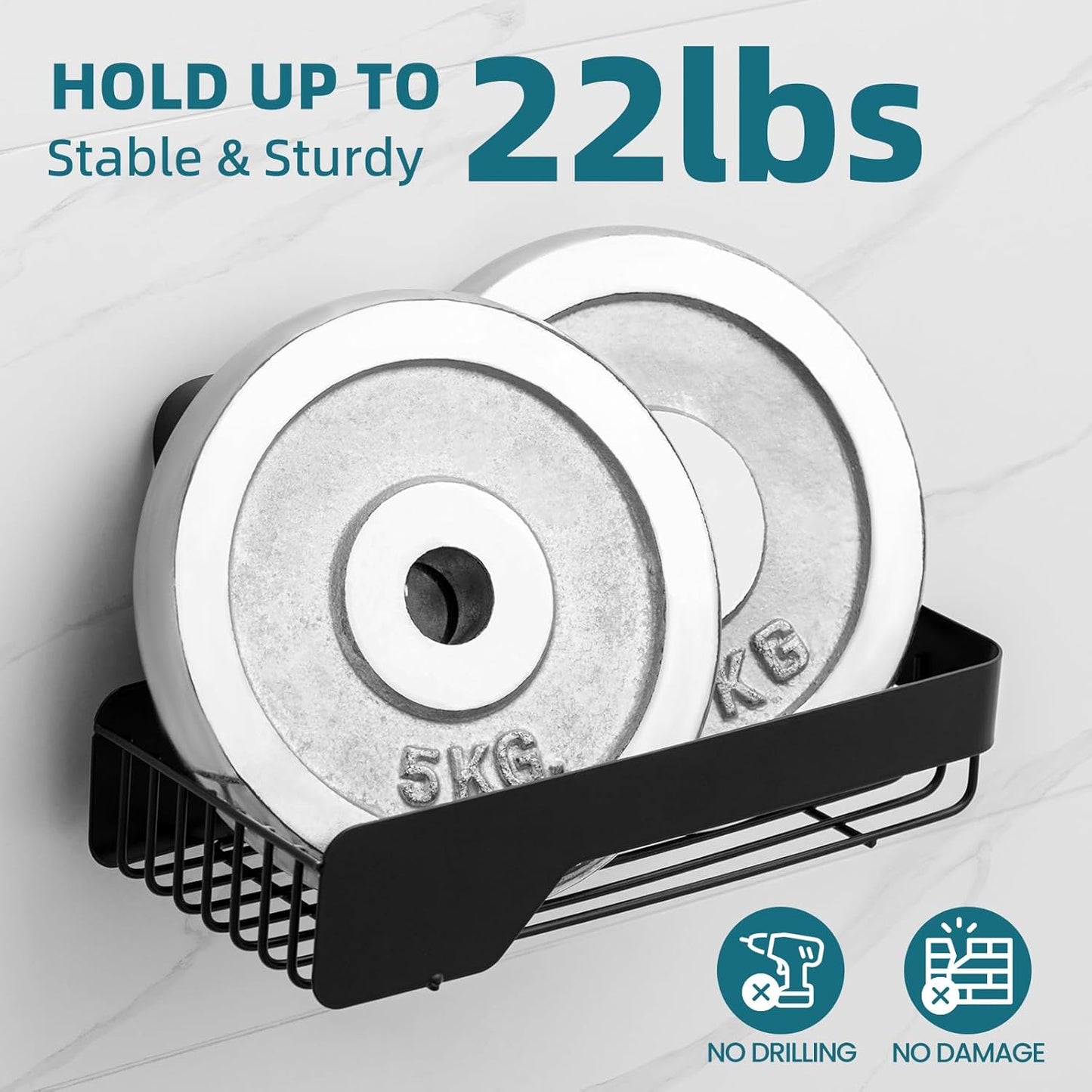 TAILI Shower Caddy Suction Cup 3 Pack, Stainless Steel Rustproof Shelves with Soap Holder Set, Drill-Free Wall Mounted Basket, Heavy Duty Removable Bathroom Organizers & Home Decor, Black