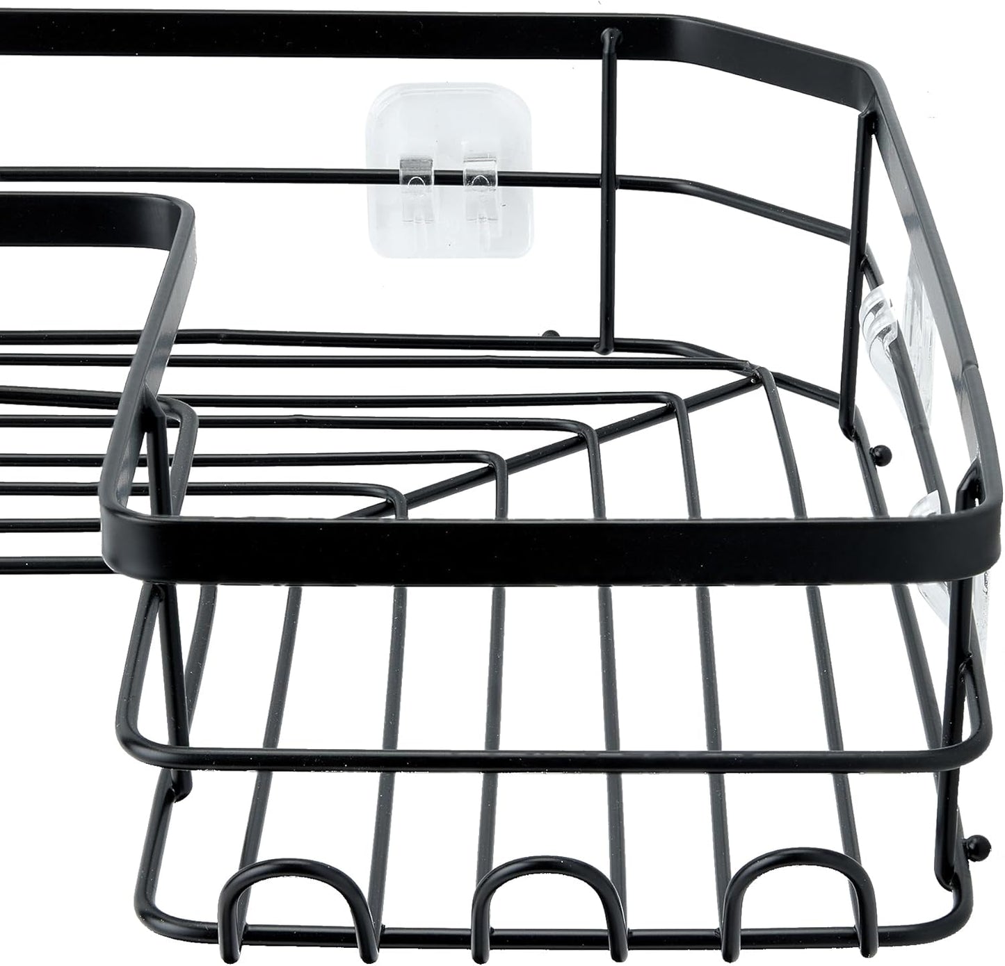 Amazon Basics Corner Shower Caddy Organizer, Stainless Steel, Black, Set of 3
