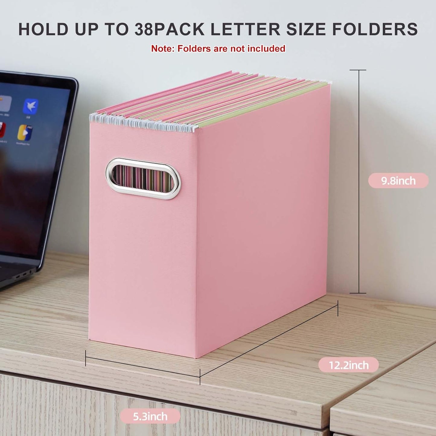 Oterri Cardboard File Organizer Box for Hanging File Folders Letter Size,File Box for Computer Desk,File Cabinet,Working Home,Office,Classroom (Pink, Letter Size - 6 Packs)