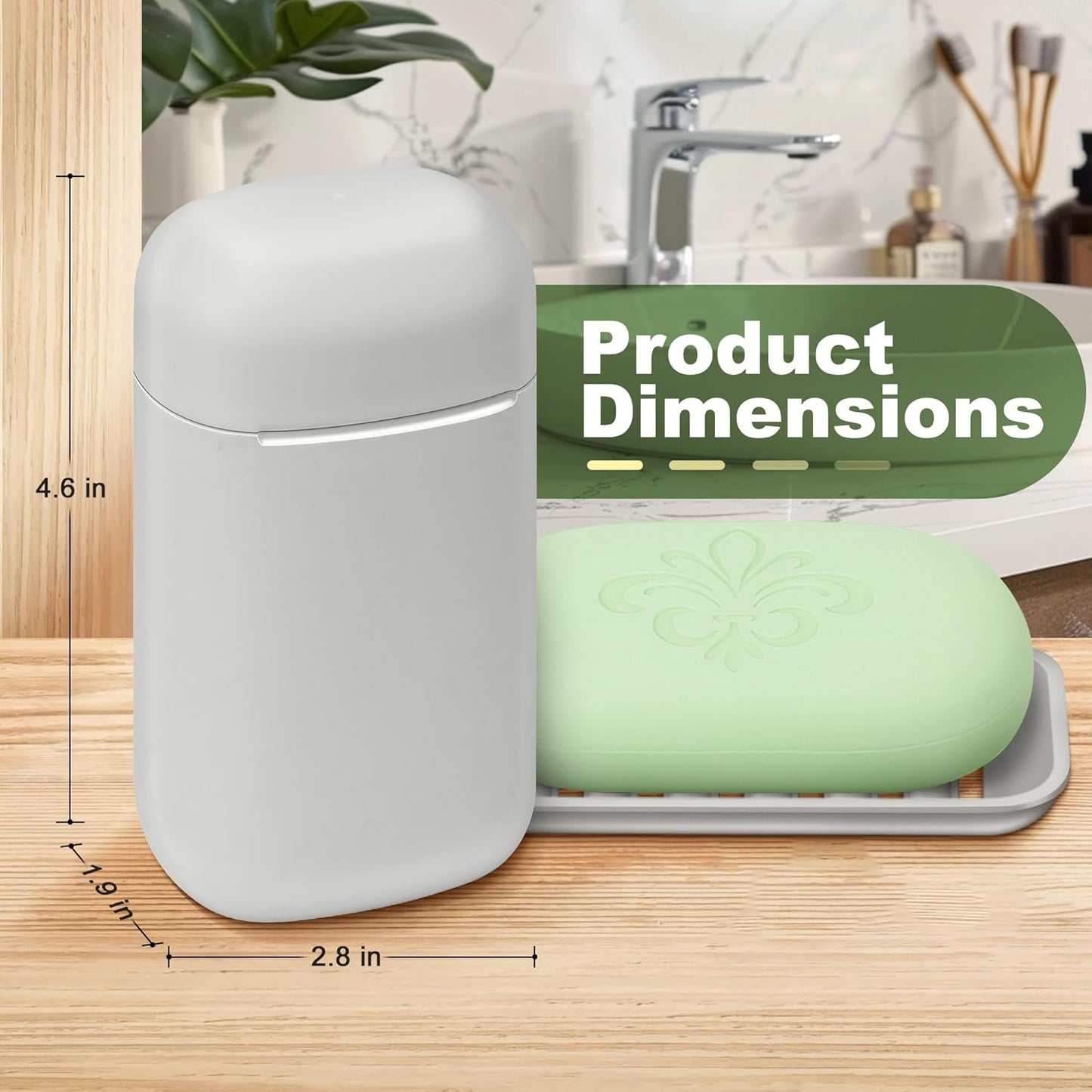 Travel Soap Case soap Holder,Leak Proof Soap Holder with Silicone Sealed lid,Keep Dry with Drainage Tray,Soap Dish for Travel, Gym, Bathroom, Outdoor, Camping, School (Gray)