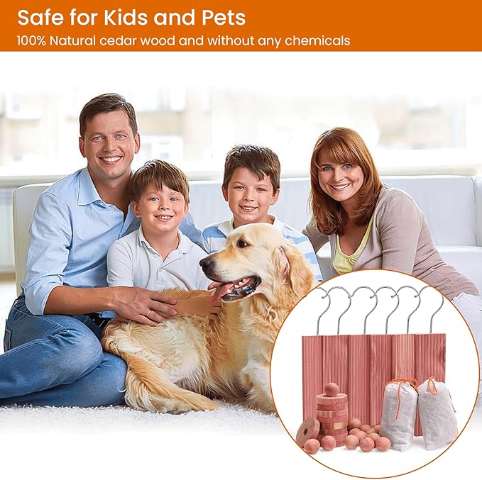 Homode Cedar Blocks for Clothes Storage, Cedar Chips for Closets and Drawers, Aromatic Cedar Wood Balls and Cedar Sachets, Cedar Closet Freshener, 80 Pack