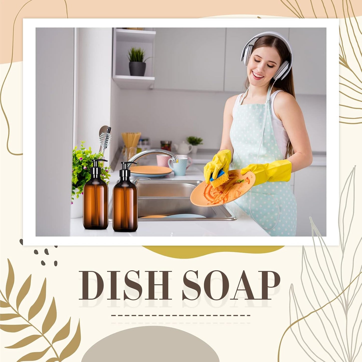 Tessco for you 12 Pack Amber Soap Dispenser Empty Plastic Pump Bottles Dispenser Refillable Shampoo Container for Hand Sanitizer Soap Lotion Body Wash Conditioner Bathroom Kitchen Travel(8.5 oz)