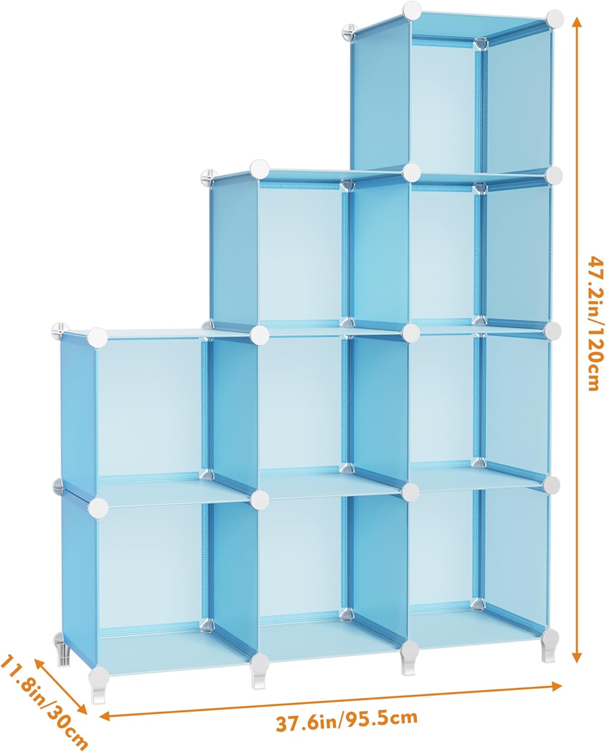 HOMIDEC Closet Organizers and Storage, 9 Cube Storage Organizer, Portable Closet Organizer Cubes Shelves for Clothes, Bedroom, Wardrobe, Kids Room, Bathroom, Blue