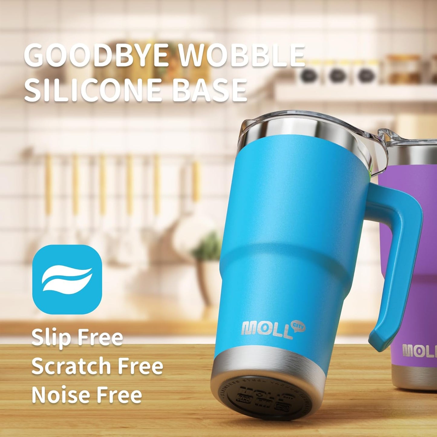 16 oz Tumbler with Straw Stainless Steel Double Wall Vacuum Insulated Coffee Cup with Lid and Handle-Reusable Travel Mug for Women, Girls(Sky Blue)