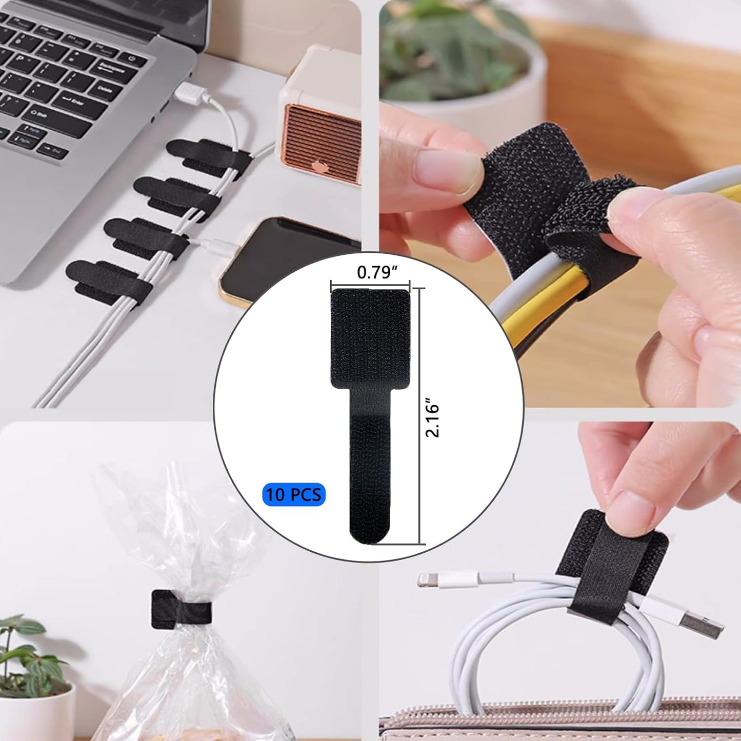 ELII 302PCS Cable Management Kit 4 Cable Sleeve,45Cable Clips,11Cable Holders,22 Roll Cable Organizer Straps and 200 Fastening Cable Ties,20 Cable Zip Tie Mounts Computer Under Desk (Black)