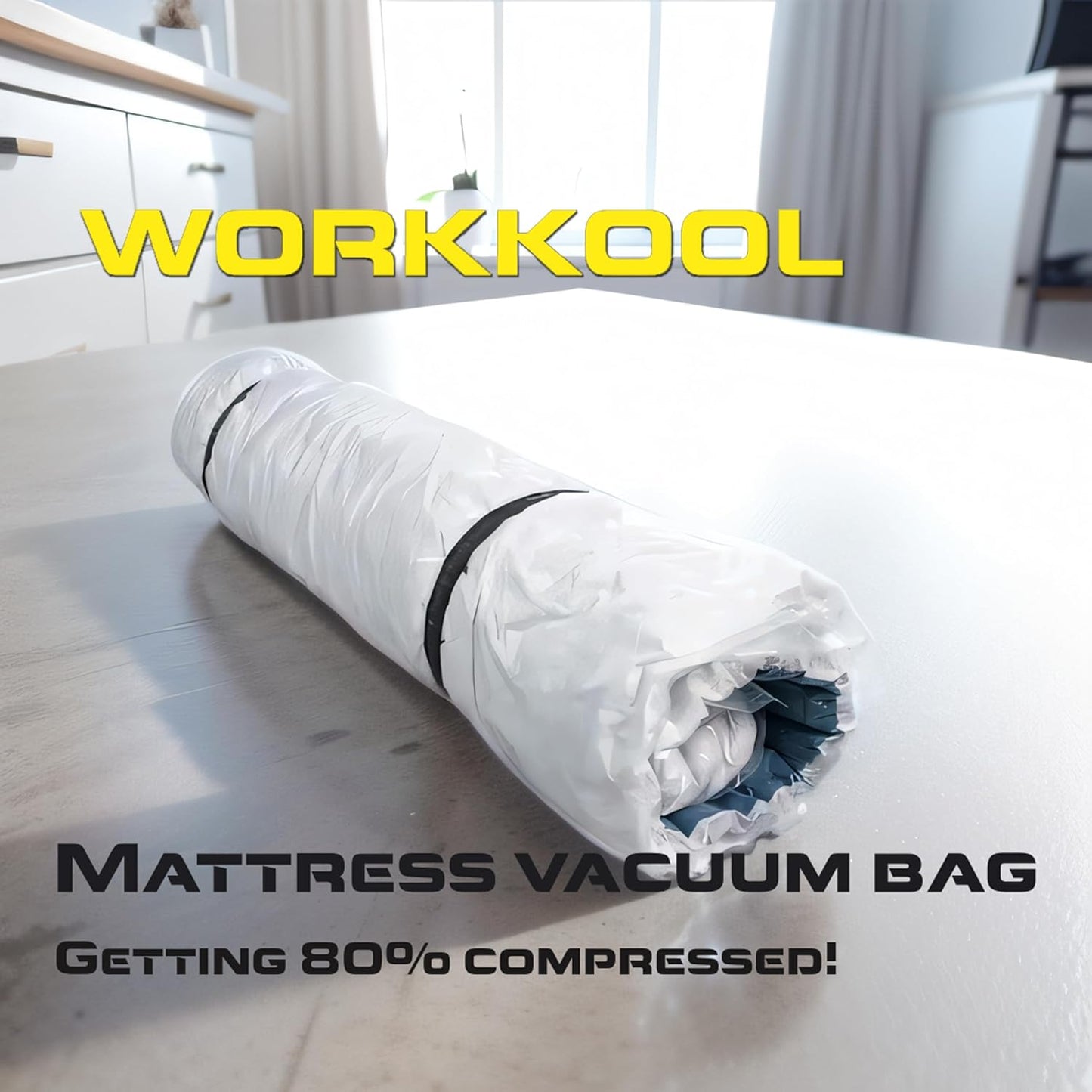Vacuum Mattress Bag for moving, Vacuum Sealed Bags for Mattress Storage, Mattress Compression Bag, Foam and Latex Mattress Vacuum Bag with Straps(KING. CAL-KING)