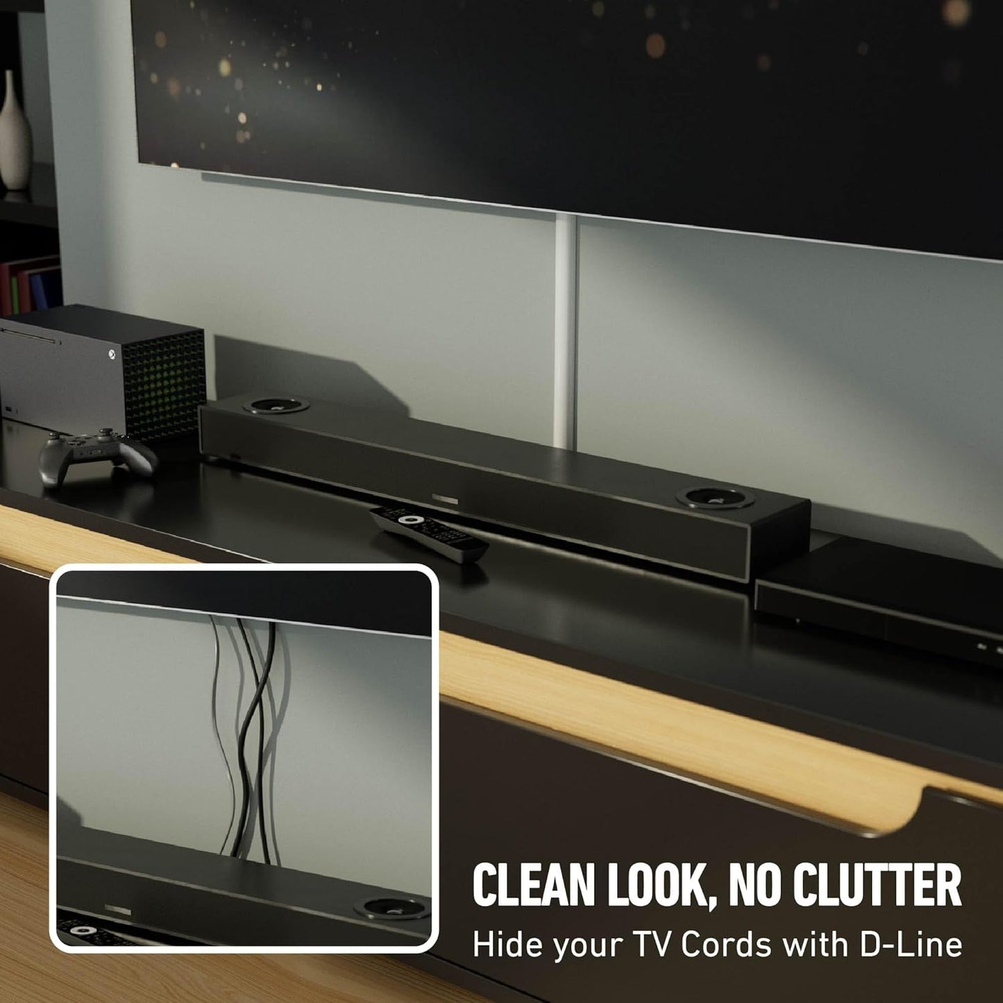 D-Line Half Round Cord Hider, Patented Cable Cover, Hide TV Wall Mount Wires, Raceway for Cords, Decorative Wire Covers, Paintable, Adhesive Cable Concealer - 2X 1.18in W x 0.59in H x 39in L - White