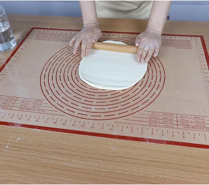 Silicone Pastry Mat 34''By 26'' Nonstick Baking Mats Extra Large Counter Mat for Dough Rolling, Pastry, Pie Crust, Fondant, Cookies, Bread, Pasta, Pizza Mat