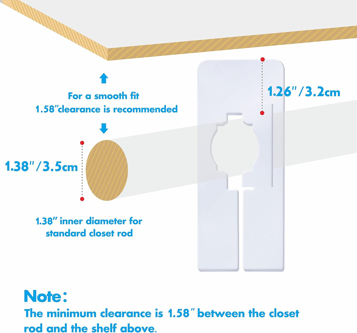 8 PCS Closet Rack Dividers, Wardrobe partition Board White Rectangular Clothing Hanger Dividers with a Bonus Marker, Writable & Reusable for Sorting Clothes Size, Color