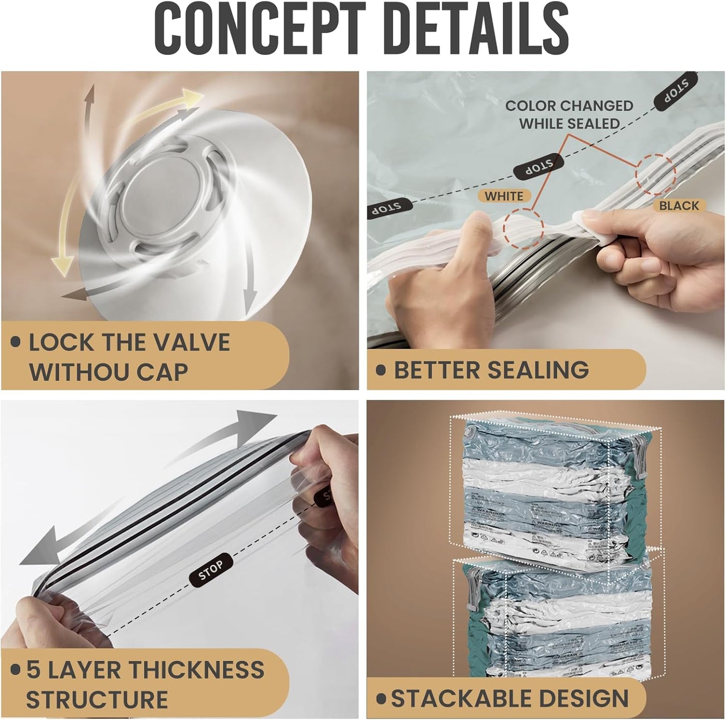 TAILI Vacuum Storage Bags 4 Pack, Jumbo Cube (31x40x15 Inch), Vacuum Seal Bags for Beddings, Comforters, Pillows, Clothes, Space Saving for Closet and Home Storage, Forest Green