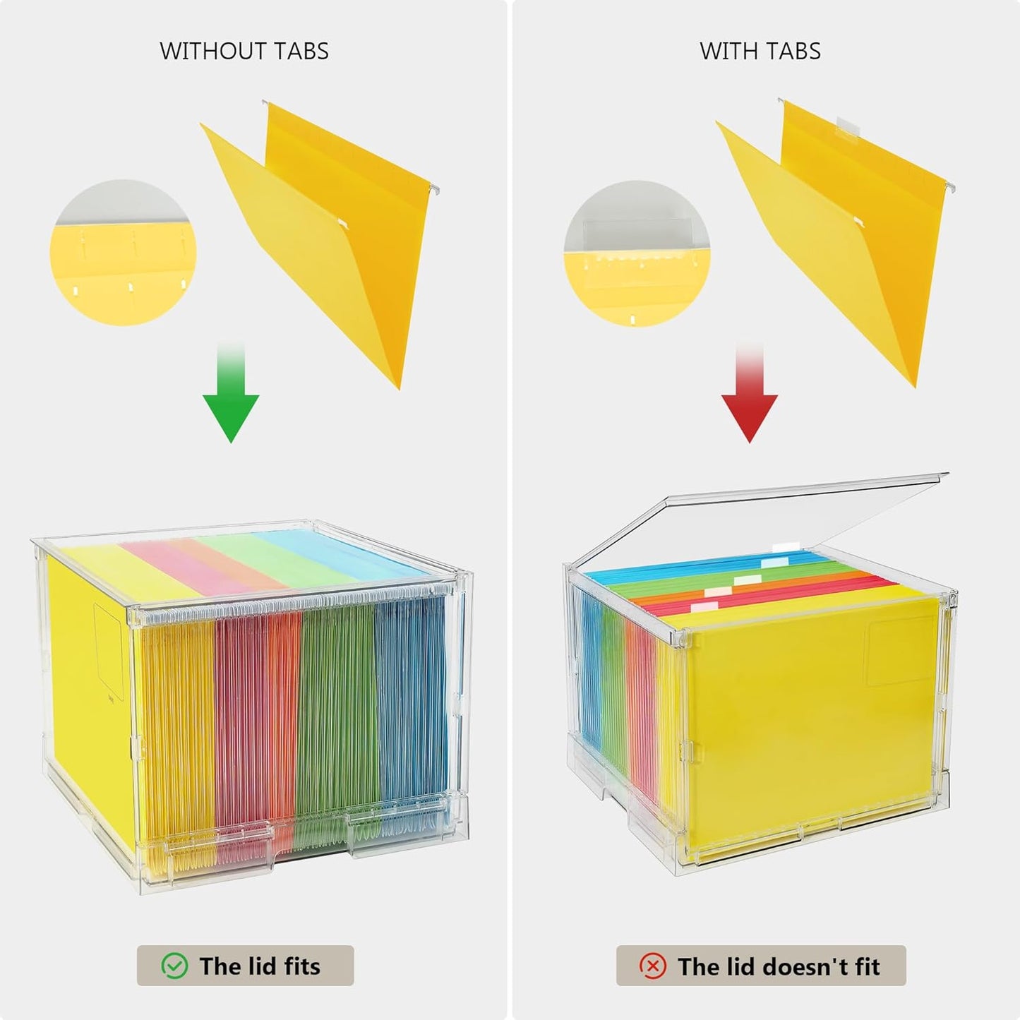 MUKAI File Box Organizer, Hanging Folder Storage Boxes, File Folder Organizer with Slide, Filing Crate Bin Holder with Letter-size File Holder Filing Box for Office, Home, Decor (1)