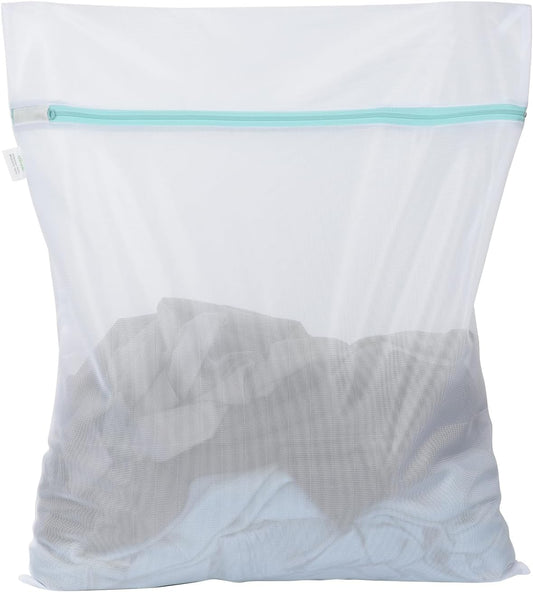 OTraki Medium Mesh Laundry Bags 20x24 inch Zipper Lingerie Bags for Washing Delicates Net Laundry Mesh Bag Sack Machine Washable for Travel Dorm Hotel Camp, White