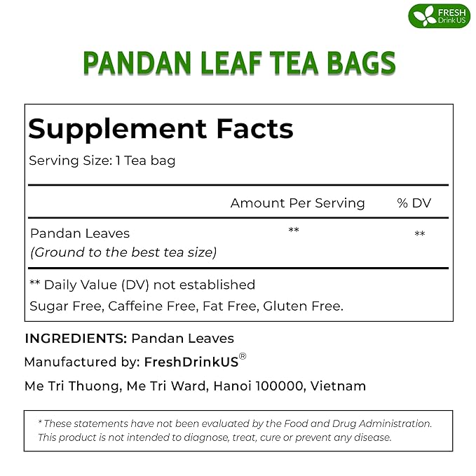FreshDrinkUS, Premium 25 Mugwort Leaf Tea Bags, 100% Natural and Pure Mugwort Leaves. Loose Leaf Herbal Tea. No Sugar, No Caffeine, No Gluten, Vegan. (25 Tea Bags)