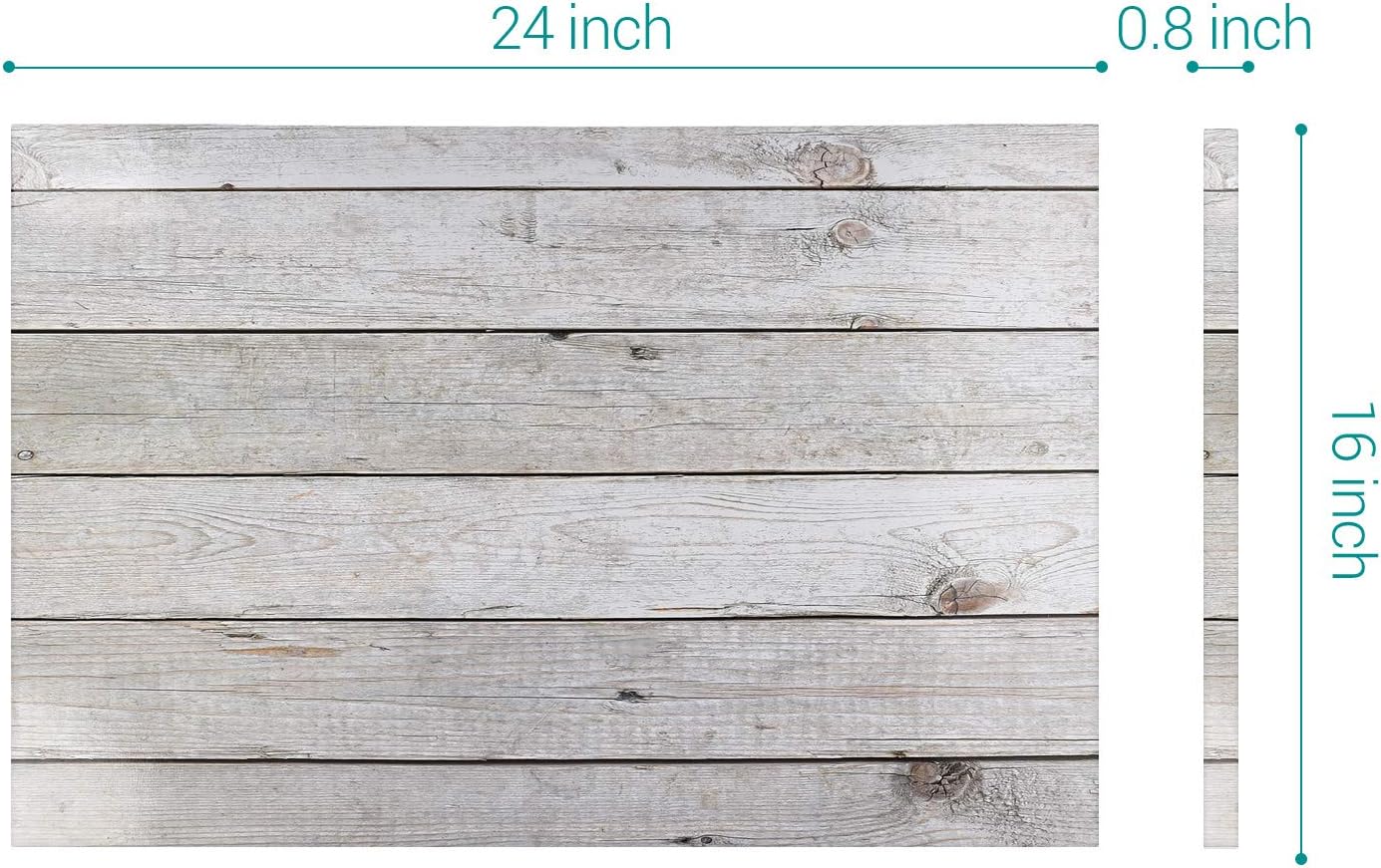 Navaris Magnetic Dry Erase Board - 16 x 24 inches Decorative White Board for Wall with Design, Includes 5 Magnets and Marker - Wooden Planks