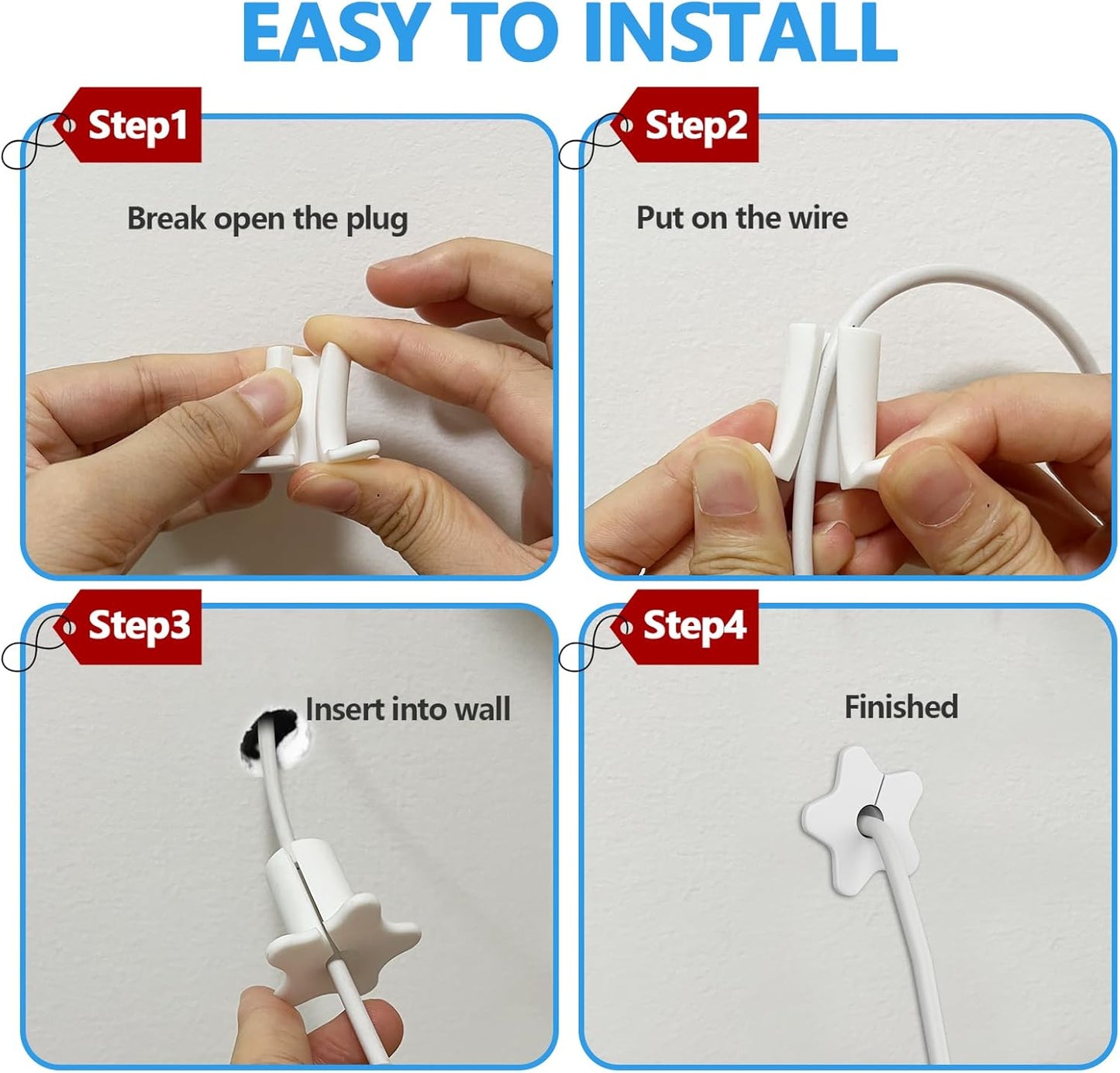 Wall Bushing for Starlink dishy ethernet Cable,5/8” Small Wall Hole Cable Feed Through Bushing for Star Link mounting kit Furniture Wire Holes(White,2PCS)