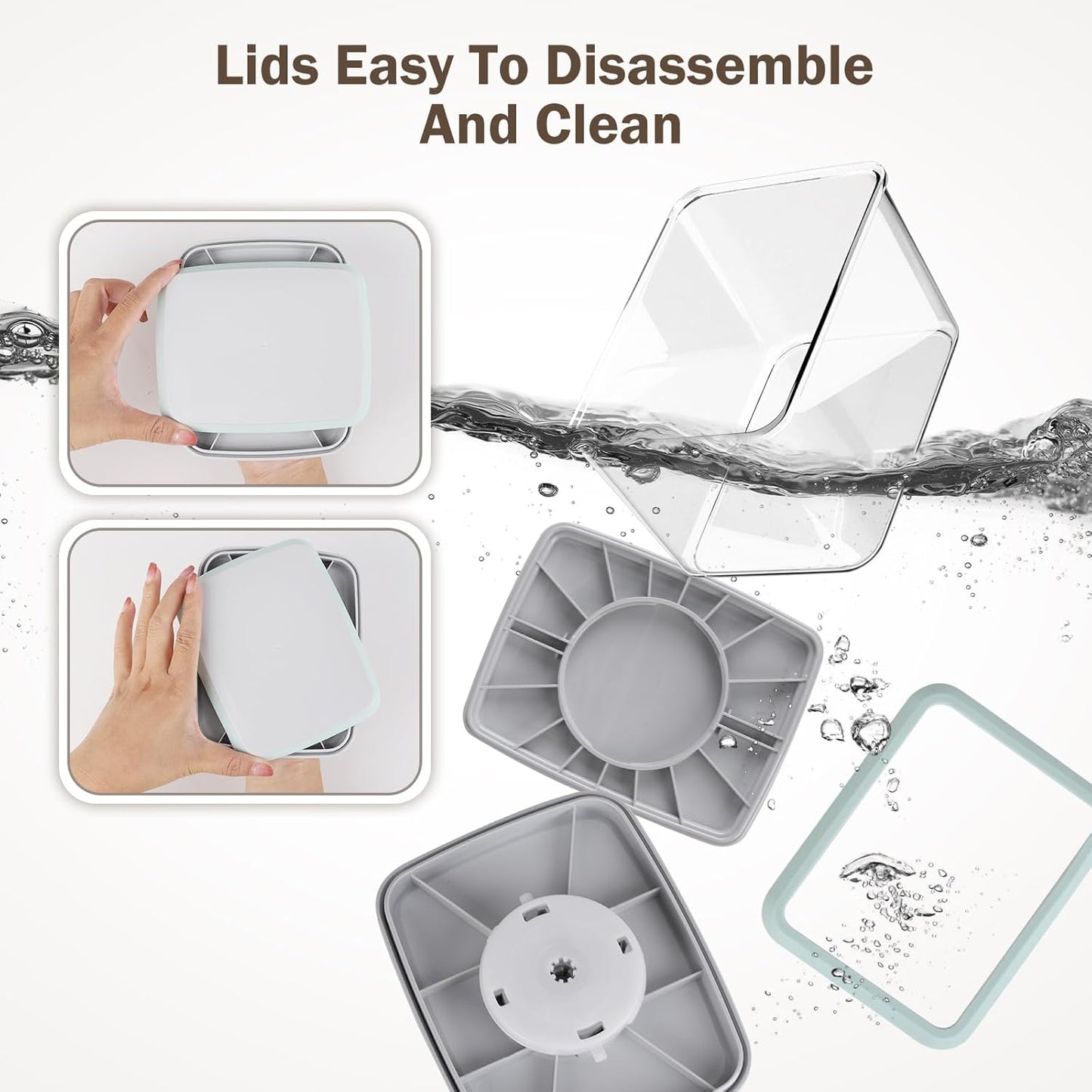 Pop Food Storage Containers Set Large Airtight Food Storage Containers with Pop Lids, Kitchen Pantry Organization and Storage, Cereal, Rice, Flour, Pasta & Snack Container, BPA Free, 2 x 2.8Qt