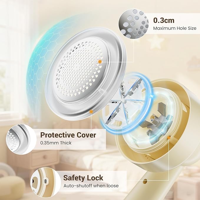 DBC Fabric Shaver and Lint Remover, Sweater Defuzzer with 3-Speeds, 2 Replaceable Stainless Steel Blades, Remove Fuzz Balls and Pills on Clothes, Sweater