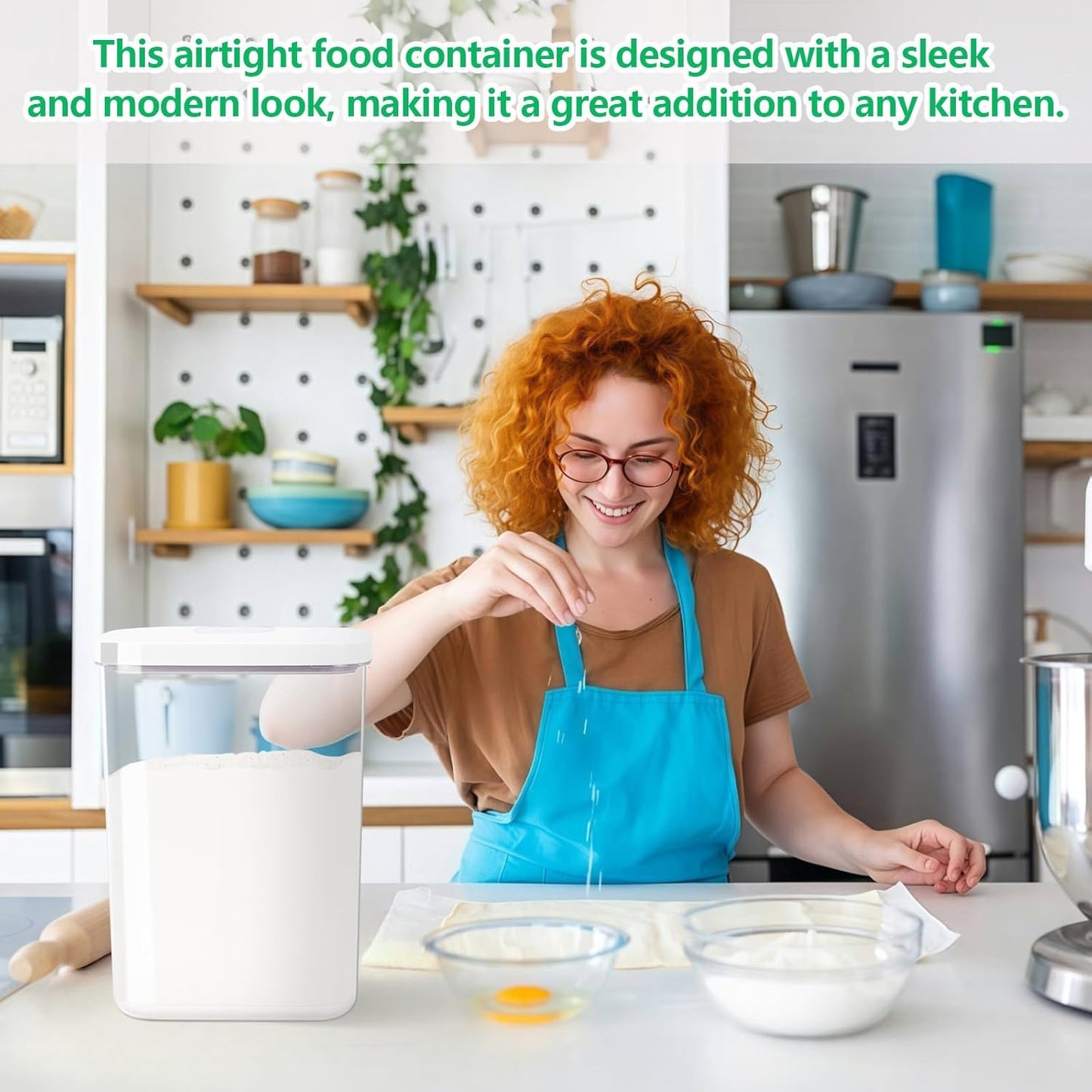 Airtight Flour Rice Storage Container with Pop-up Lid - 6 Qt | 11 Lbs Crystal-Clear Plastic Bread Container, Tall and Slim Storage Bin Fit for Kitchen Pantry Organization