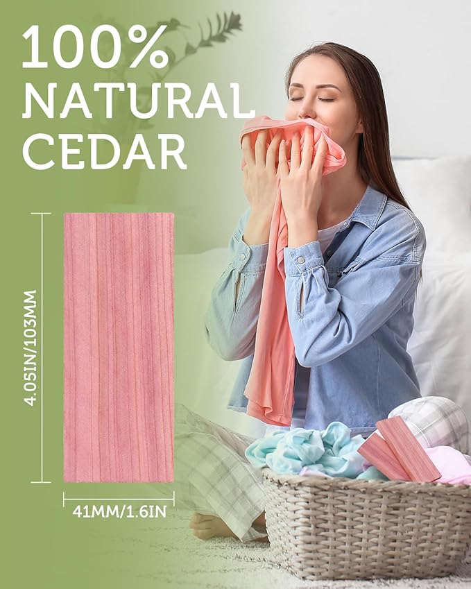 Cedar Blocks for Clothes Storage, 20 Pack Planks - Aromatic Scent Cedars Wood Planks for Closets and Drawers Freshener