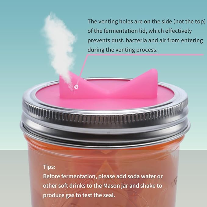 4 Pack Mason Jar Fermentation Lids Silicone Airlock Lids for Wide Mouth Mason Jars (AirLock)