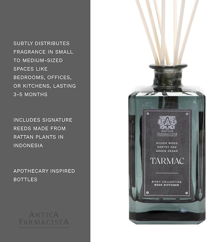 Antica Farmacista Home Ambiance Diffuser - Long-Lasting Reed Scent Diffuser - Luxury Room Freshener Gift - Tarmac, 10.8 fl oz
