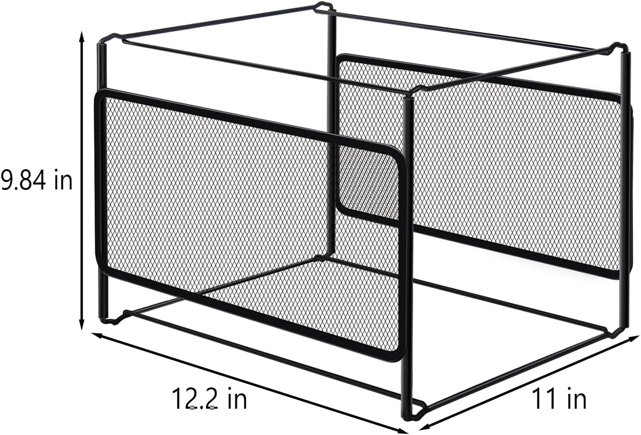Comix Hanging File Organizer, Letter Size File Folder Organizer with Metal Mesh, Space-Saving File Folder Storage Box for Home Office Supplies
