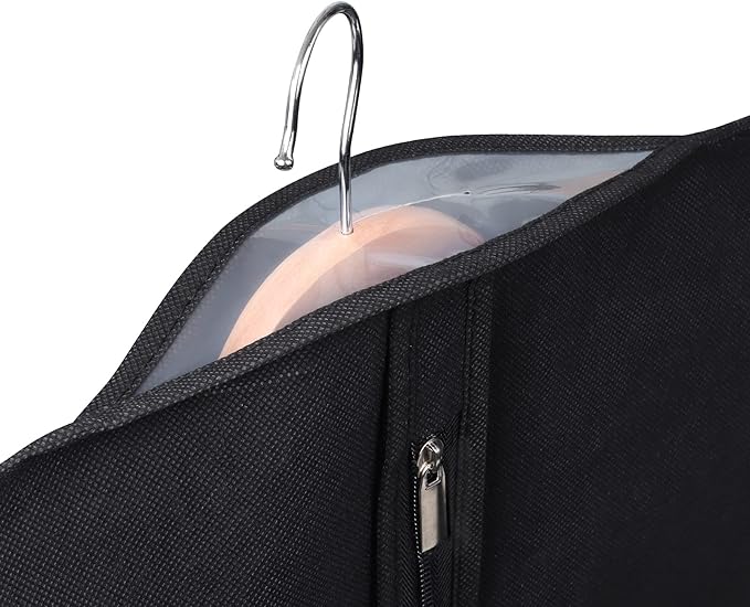 KEEGH 40" Suit Bags for Closet Storage (Set of 10) Garment Bags for Hanging Clothes, Suit Cover Bags for Suits Coats Dress with Zipper and Transparent Window, Black