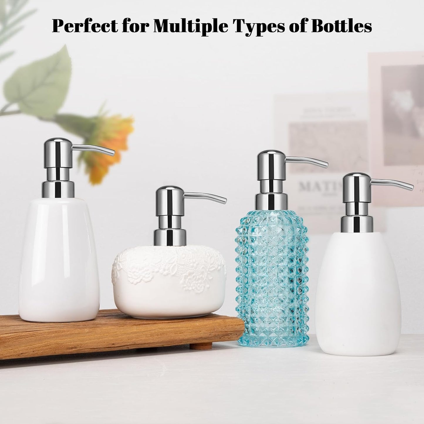 Stainless Steel Soap Dispenser Pump Lotion Pump Replacement Kitchen Refill Dispenser for Regular Mouth Bottle for Standard 28/400 Thread Size 2 Pack